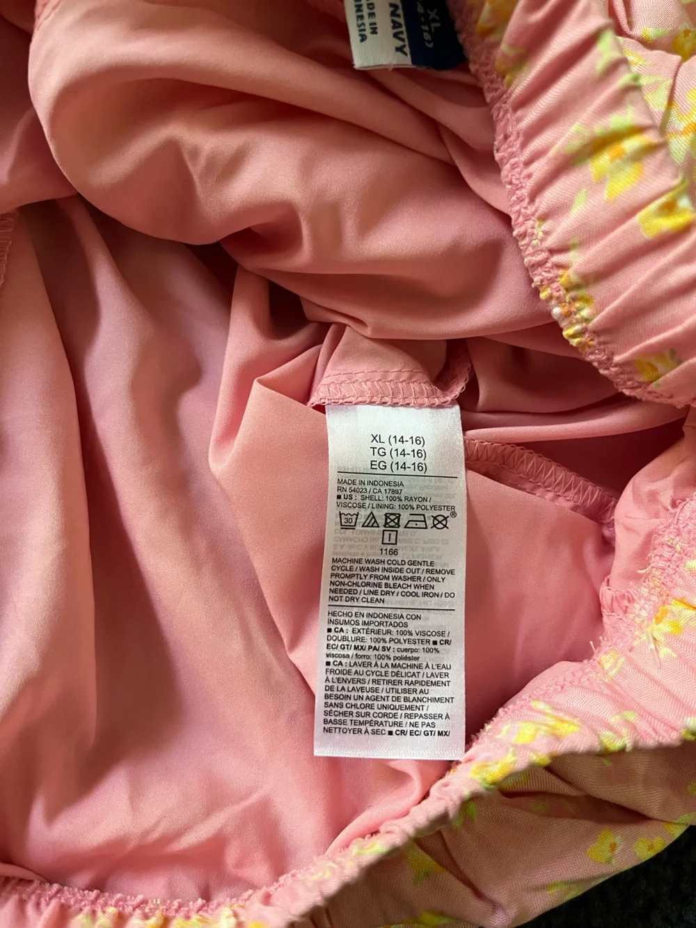 Old Navy Pink Floral Layered Skort with Yellow Accents